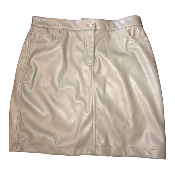 Rachel Zoe light green pleather mini a-line skirt. New size 8 - Picture 2 of 8